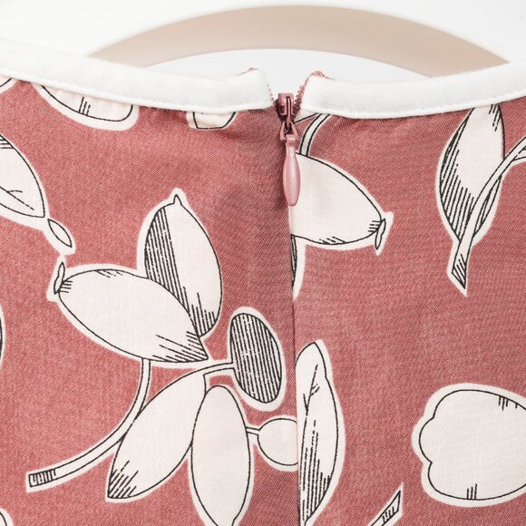 Marni Mauve Cotton & Silk Floral-Print Asymmetrical Top - Picture 6 of 10